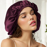 Silk Bonnet for Curly Hair (Bordeaux) Spacious Fit & Gentle Night Protection | psboutique.ch