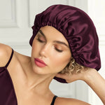 Silk Bonnet for Curly Hair (Bordeaux) Spacious Fit & Gentle Night Protection | psboutique.ch