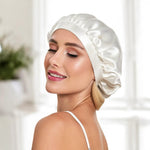 Silk Bonnet (Ivory White) Lightweight & Gentle with Classic Ties | Swiss Boutique | psboutique.ch