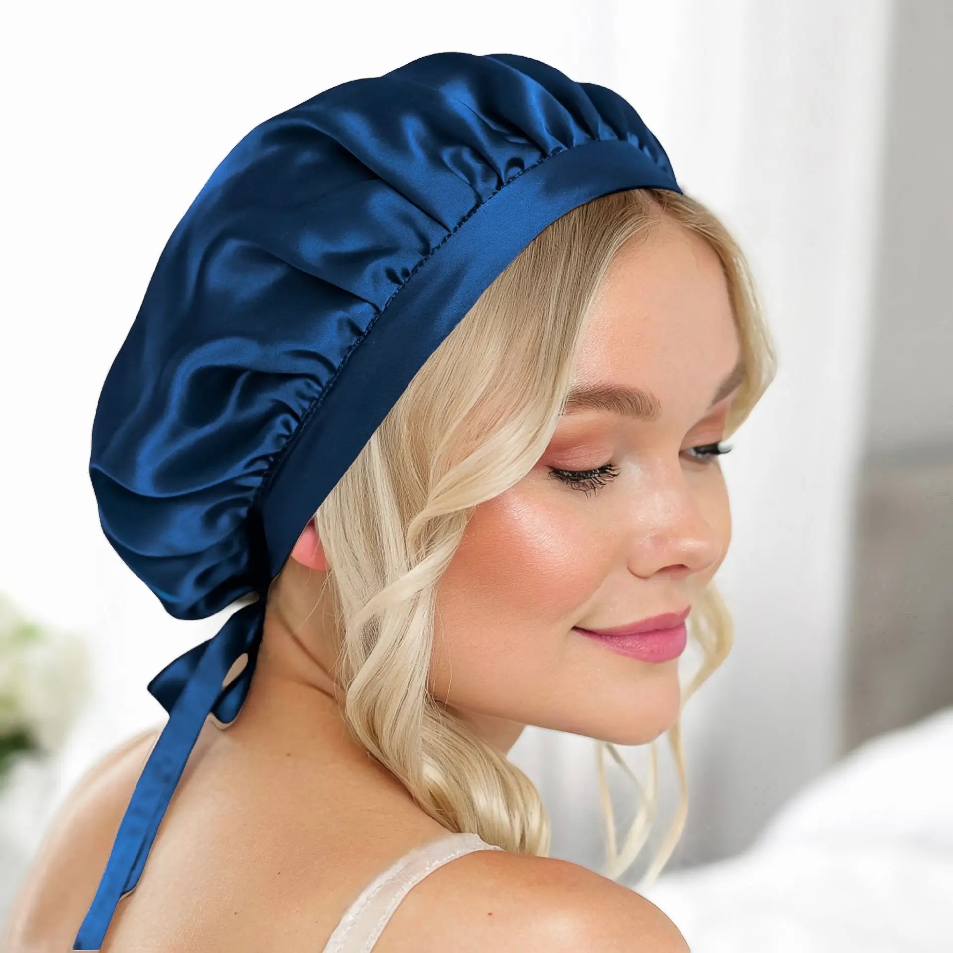 Silk Cap Sleeping (Blue) Gentle Hair Care Through the Night % Sale | psboutique.ch