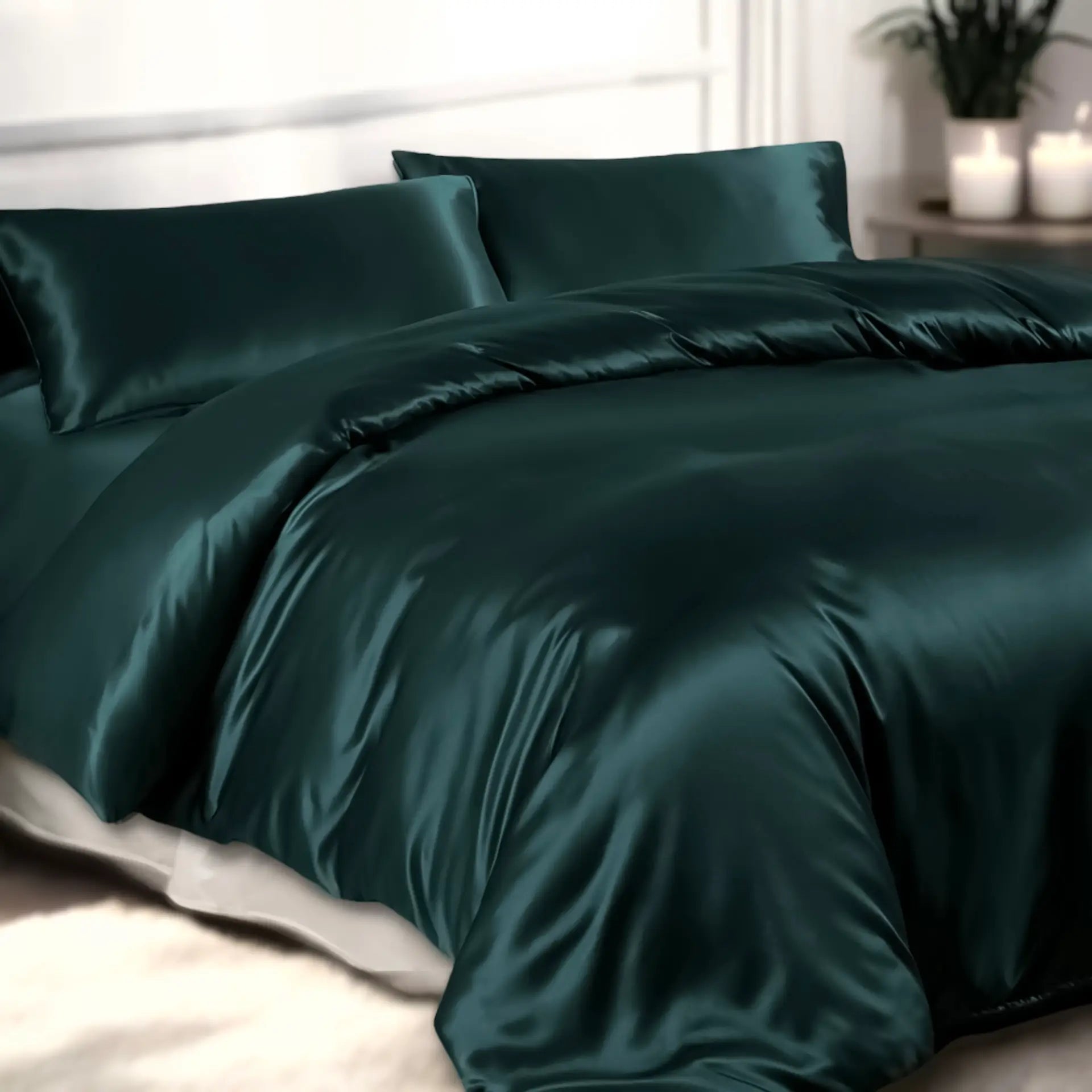 Silk Comforter Cover (Dark Green) % Sale % Smooth, Breathable & Naturally Luxurious | psboutique.ch