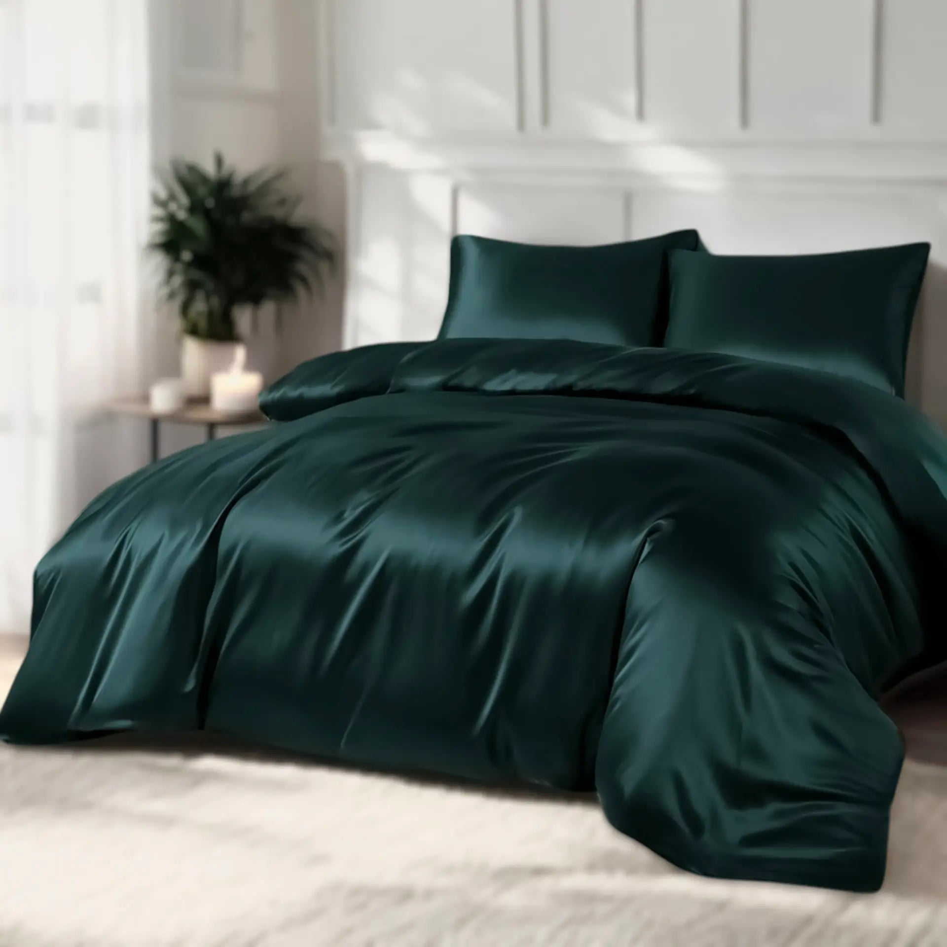 Silk Comforter Cover (Dark Green) % Sale % Smooth, Breathable & Naturally Luxurious | psboutique.ch