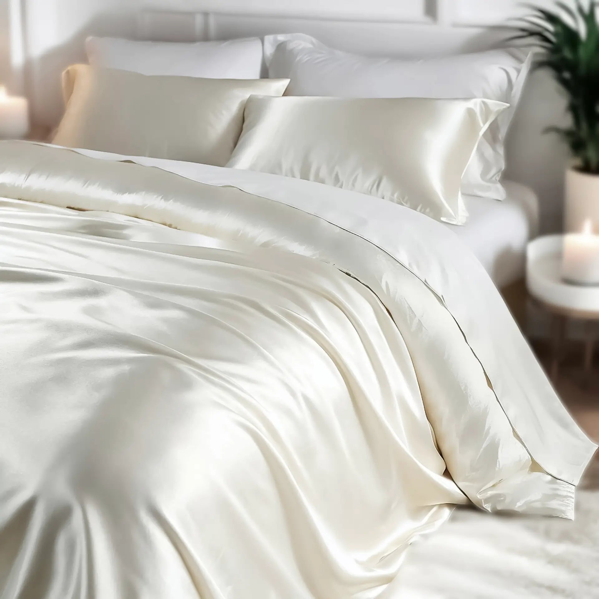 Silk Duvet Cover (Ivory White) % Sale % Elegant, Breathable & Gentle on Skin | psboutique.ch