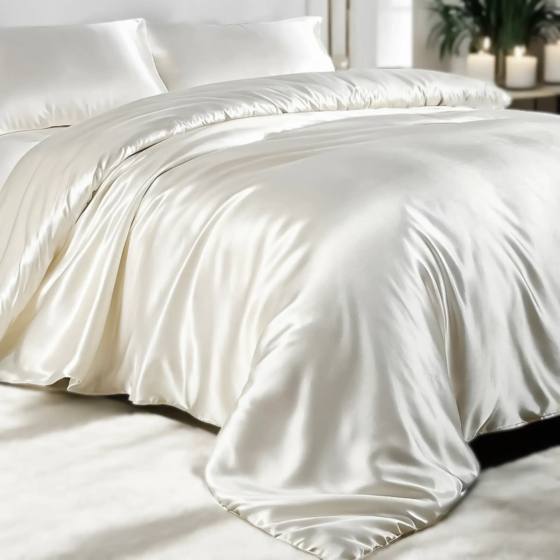 Silk Duvet Cover (Ivory White) % Sale % Elegant, Breathable & Gentle on Skin | psboutique.ch
