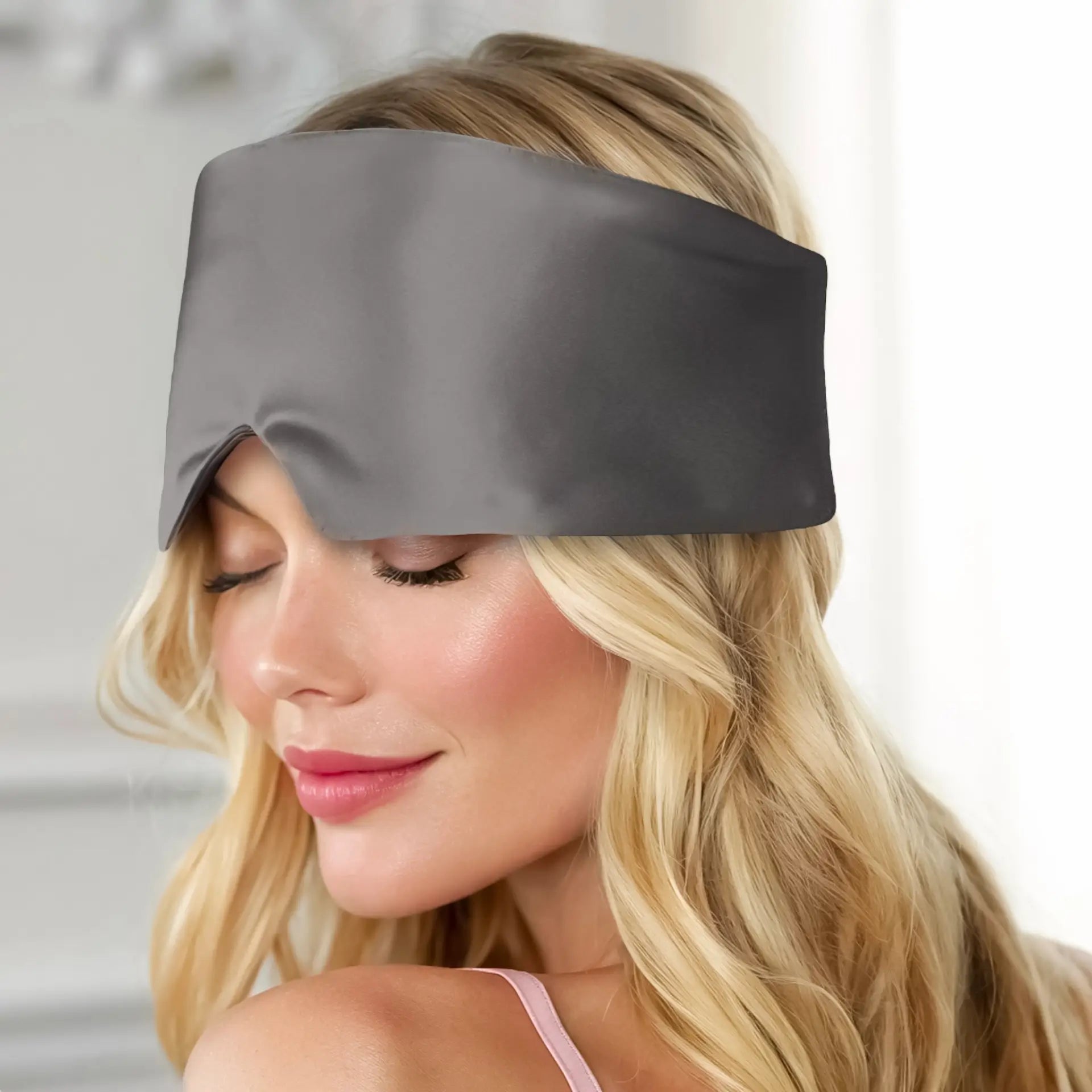 Silk Eye Mask (Dark Grey) Full Coverage with Adjustable Velcro Fit % Sale | psboutique.ch