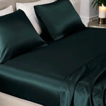 Silk Fitted Bedsheet (Dark Green) % Sale %  Soft, Secure & Luxuriously Smooth | psboutique.ch