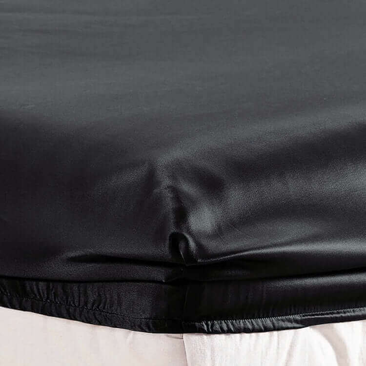 Silk fitted sheet Black buy in Switzerland Pure Swiss Boutique