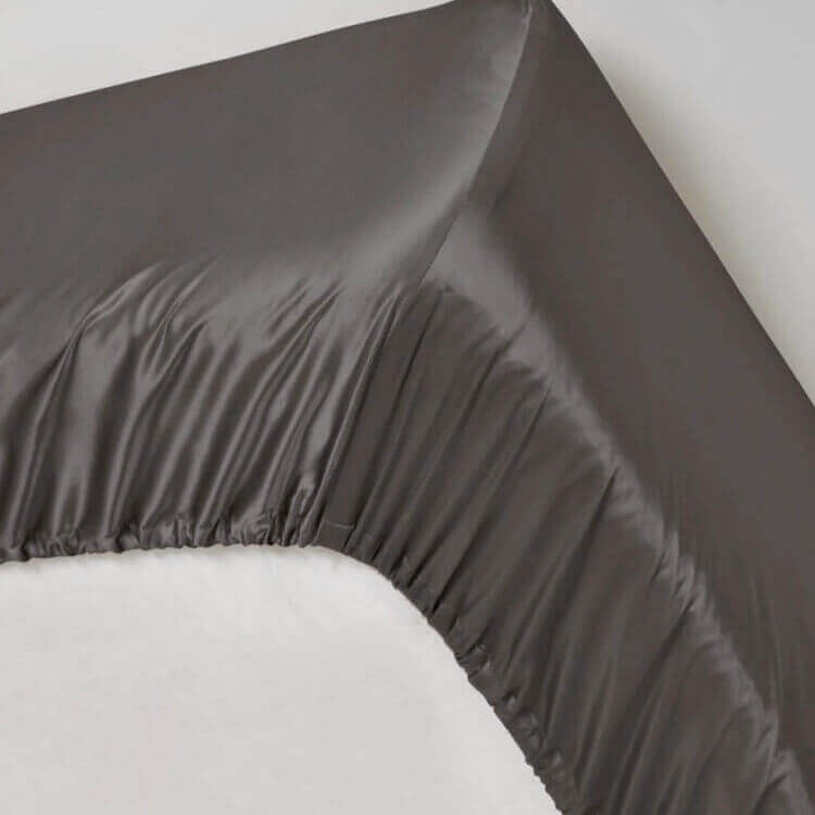 Silk fitted sheet Grey buy in Switzerland Pure Swiss Boutique