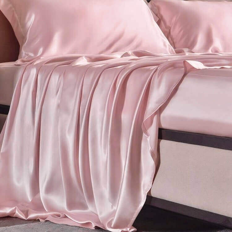 Silk fitted sheet Pink buy in Switzerland Pure Swiss Boutique