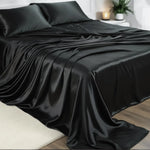 Silk Flat Sheet (Black) Pure Silk Boutique | Light, Elegant & Gentle on Skin | psboutique.ch