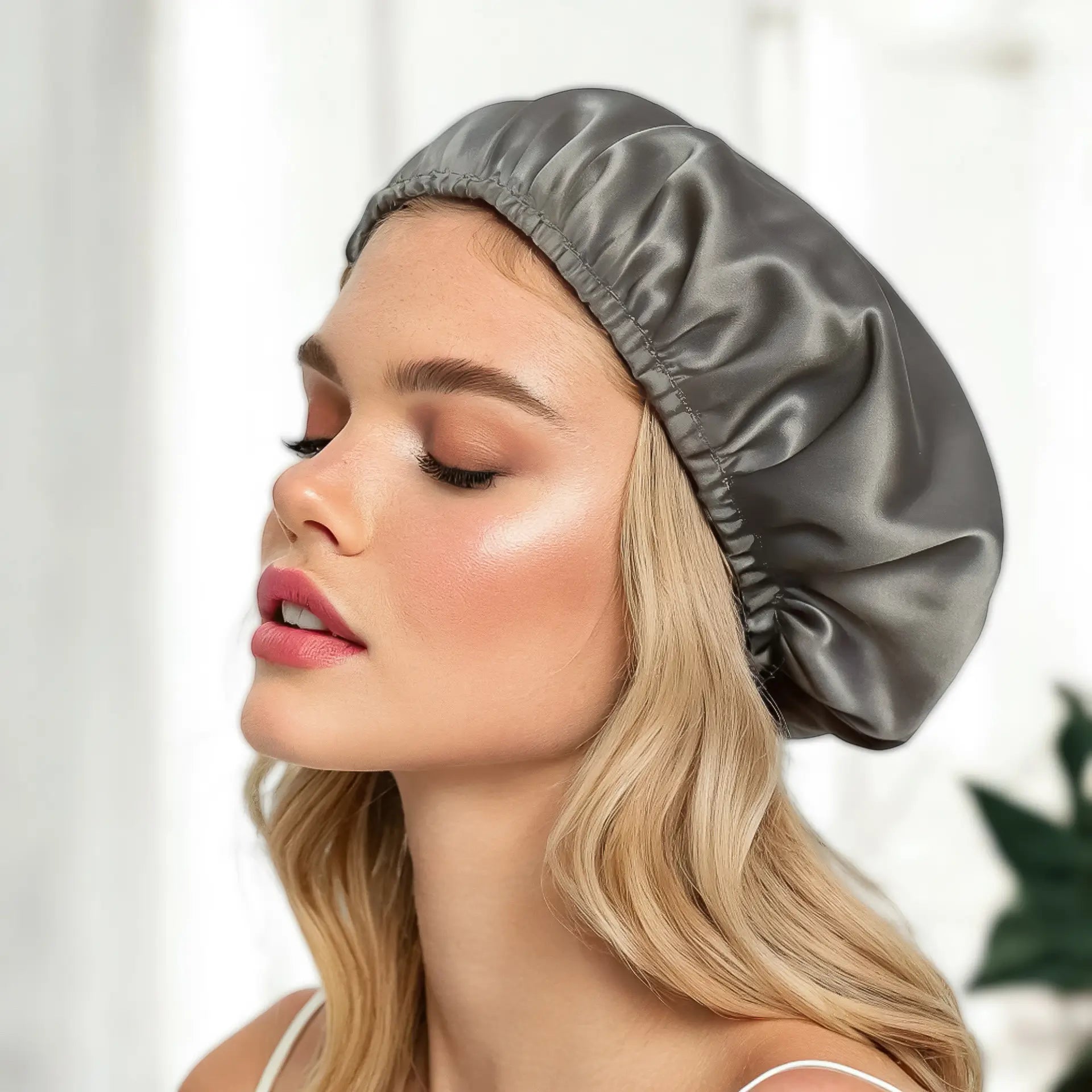 Silk Hat for Sleeping (Dark Grey) Lightweight Bonnet for Smooth, Frizz-Free Hair | psboutique.ch