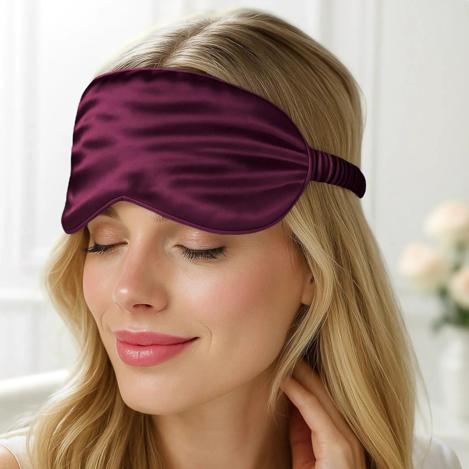 Silk Mask / Sleep Eye Mask (Bordeaux) Smooth, Light-Blocking & Skin-Friendly | psboutique.ch