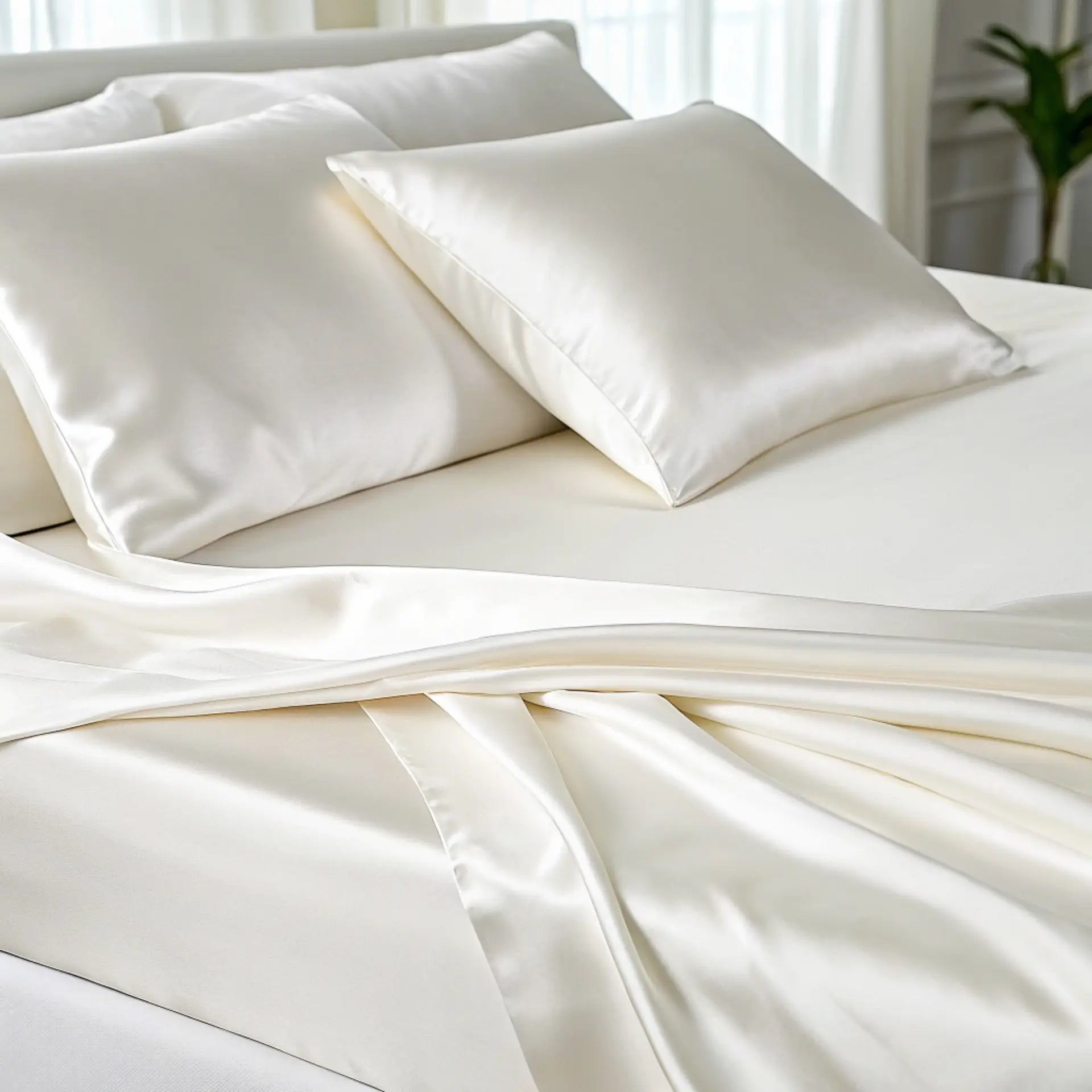Silk Mattress Sheet (Ivory White) Bed Sheets % Sale % Soft & Skin-Loving Comfort | PSBoutique.ch