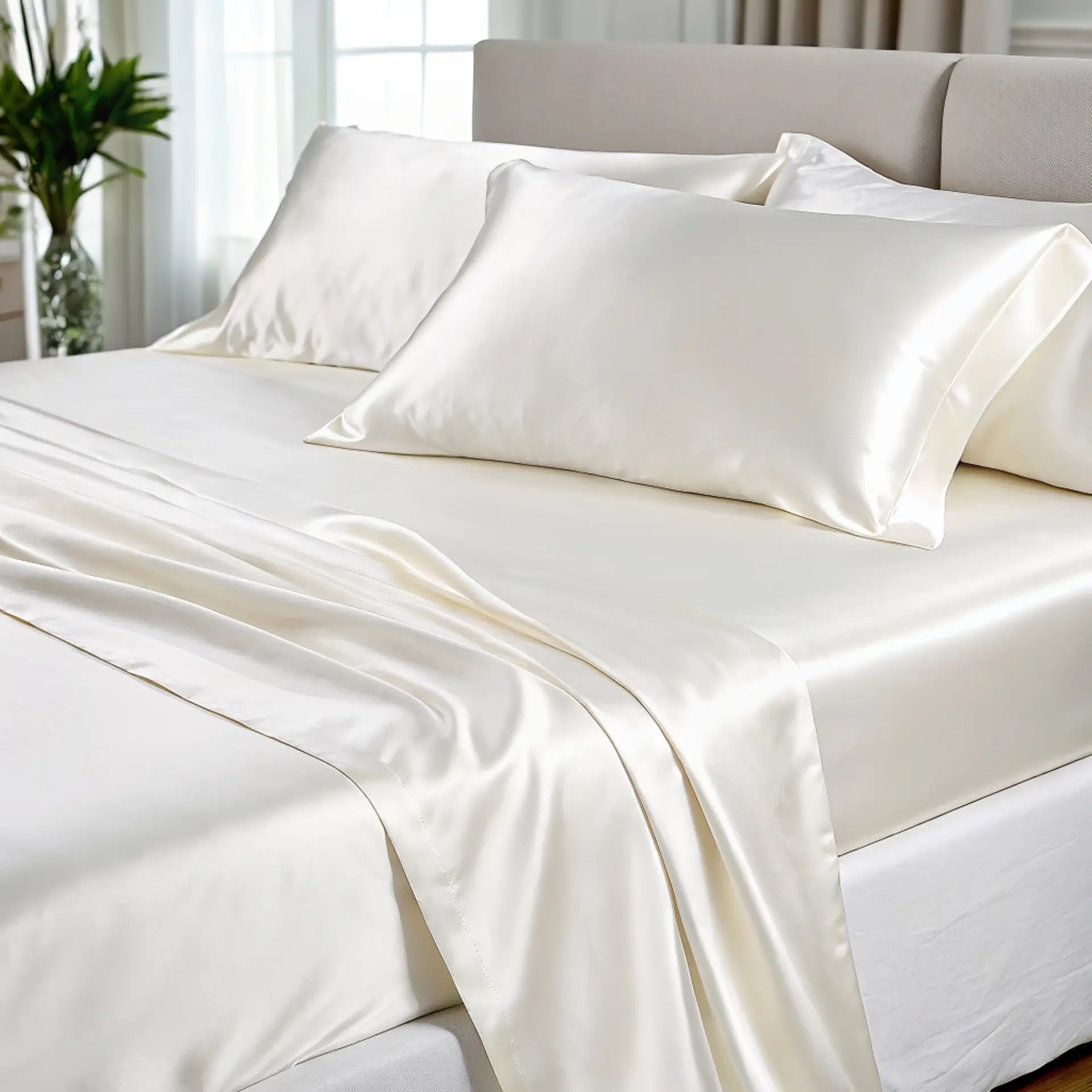 Silk Mattress Sheet (Ivory White) Bed Sheets % Sale % Soft & Skin-Loving Comfort | PSBoutique.ch