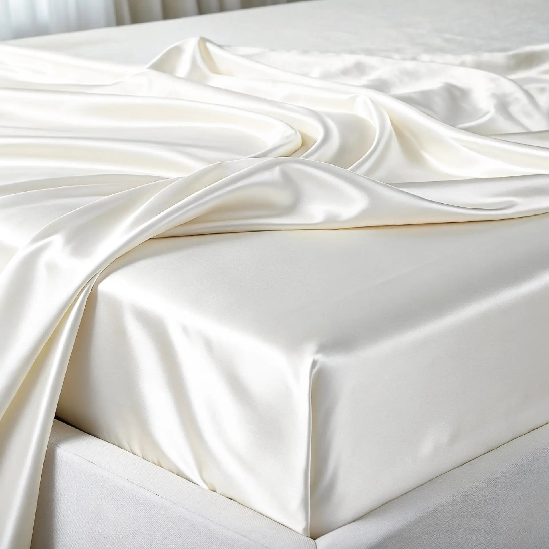 Silk Mattress Sheet (Ivory White) Bed Sheets % Sale % Soft & Skin-Loving Comfort | PSBoutique.ch
