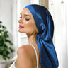 Silk Night Bonnet (Navy Blue) Extra Length & Gentle Care for Long Hair % Sale| psboutique.ch