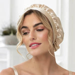 Silk Nightcap (Beige) % Sale % - Soft, Lightweight & Designed with Ties psboutique.ch