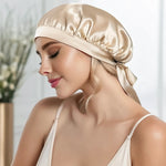 Silk Nightcap (Beige) % Sale % - Soft, Lightweight & Designed with Ties psboutique.ch