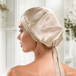 Silk Nightcap (Beige) % Sale % - Soft, Lightweight & Designed with Ties psboutique.ch