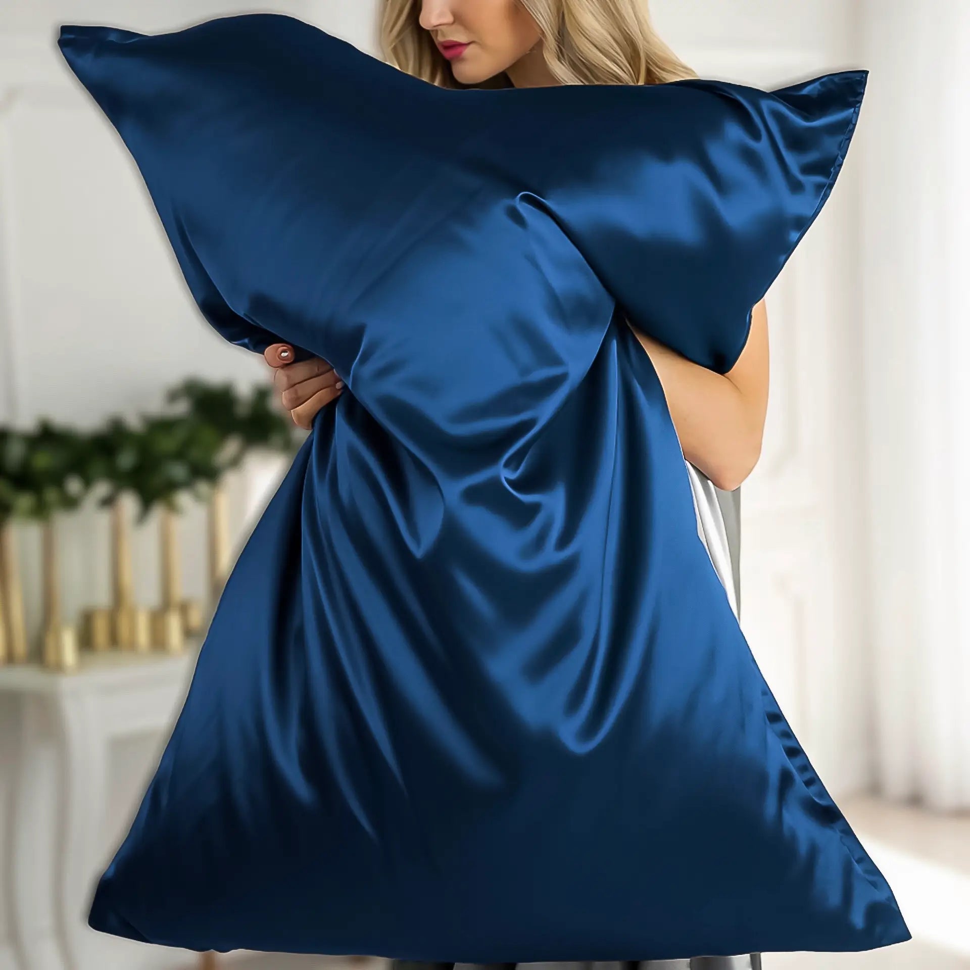 Silk Pillow case (Navy Blue) Breathable & Gentle on Skin | Swiss Silk Boutique | psboutique.ch
