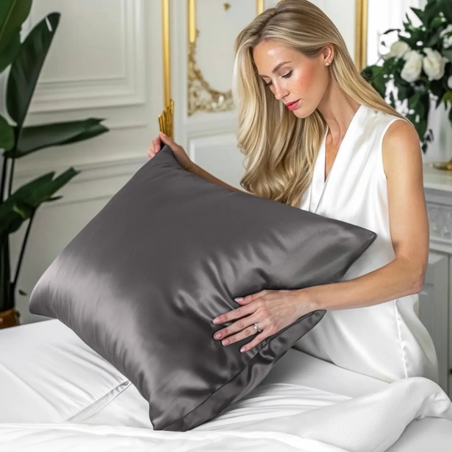 Silk Cushion Cover buy in Switzerland on Sale with Free Delivery - Silk Pillowcase (Dark Grey) - PSBoutique.ch - <p><strong>Silk Cushion Cover – ...