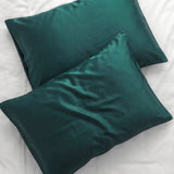 2 Silk Pillowcases Set (Dark Green)