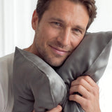 2 Silk Pillowcases Set (Grey)