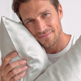 2 Silk Pillowcases Set (Silver)
