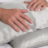 2 Silk Pillowcases Set (Silver)