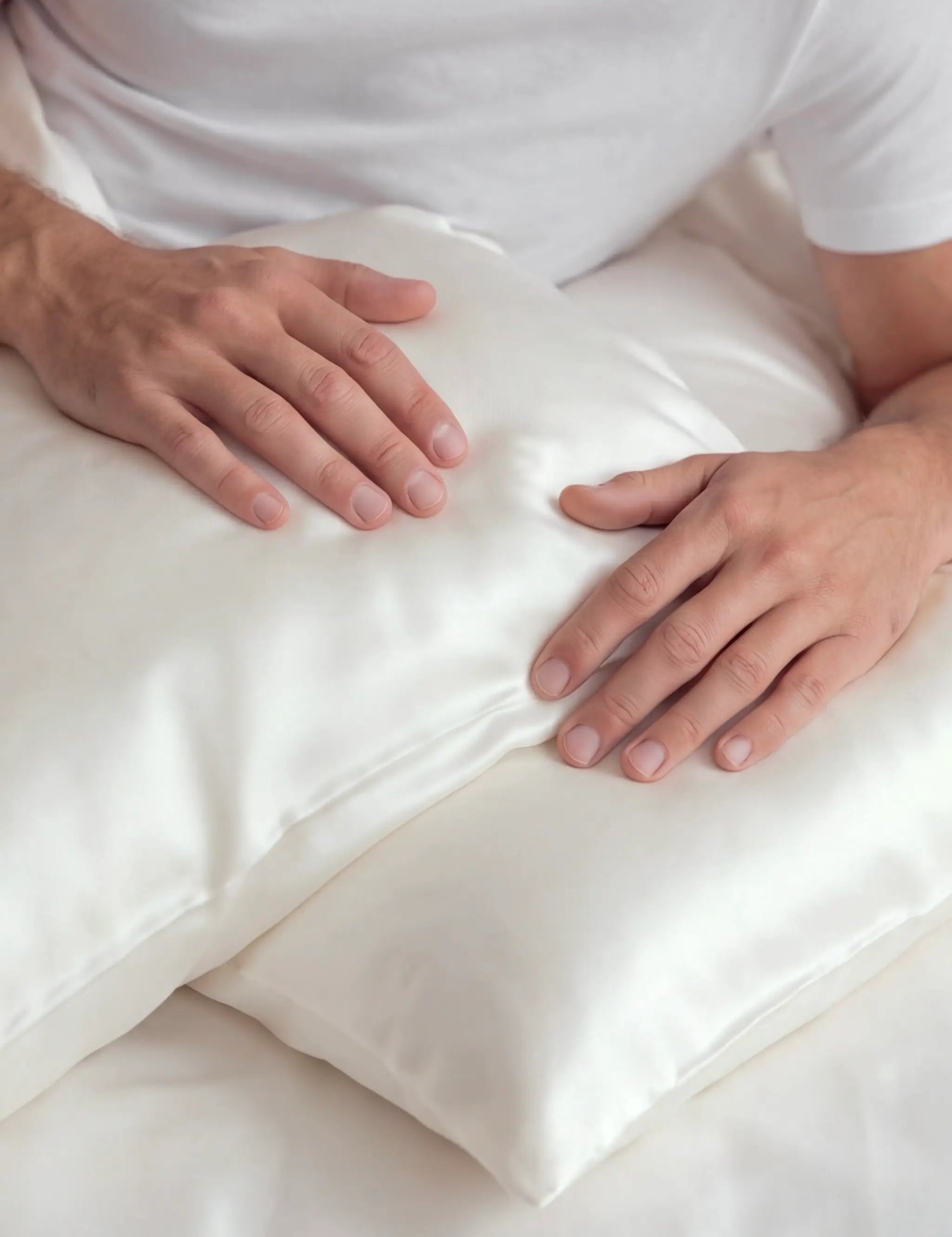 2 Silk Pillowcases Set (Ivory White)