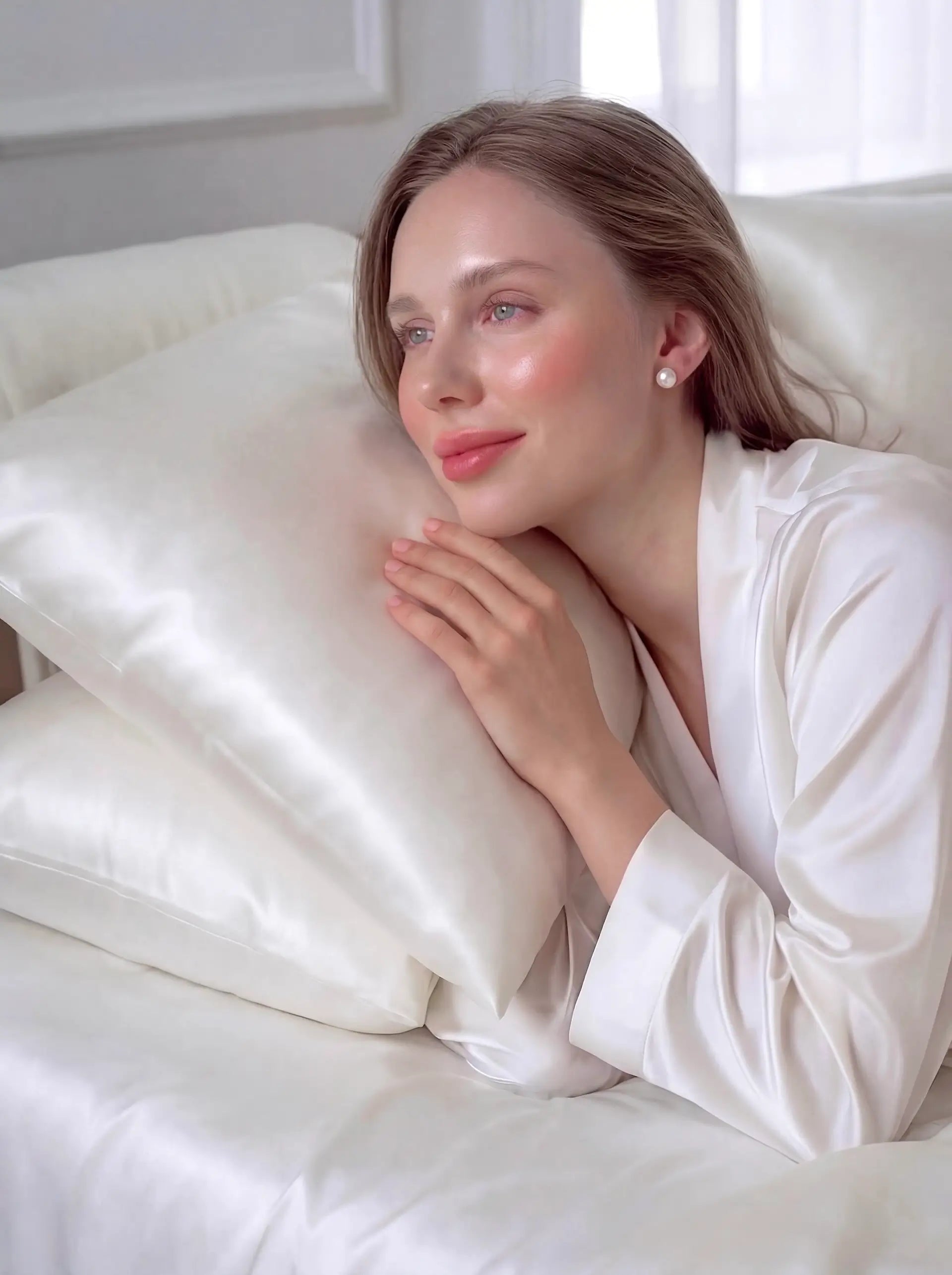 Mulberry Silk Pillowcase Set - Special Offer at PSBoutique Switzerland - 2 Silk Pillowcases Set (Ivory White) - PSBoutique.ch - <p data-end="509&quot...