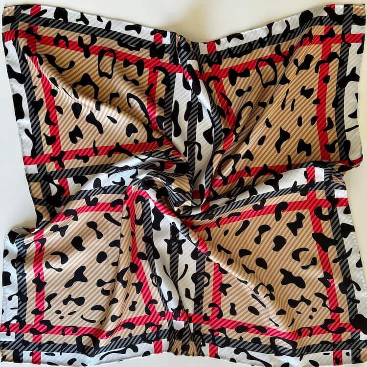 Silk Scarf with Burberry Style Pattern – Classic & Chic