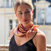 Silk Neck Scarf in Pink & Gold with Chains Pattern – Feminine & Refined