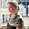 Small Silk Scarf in Warm Grey with Chains Pattern – Subtle & Elegant