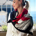 Silk Foulard in Black with Red Lilly – Bold & Graceful