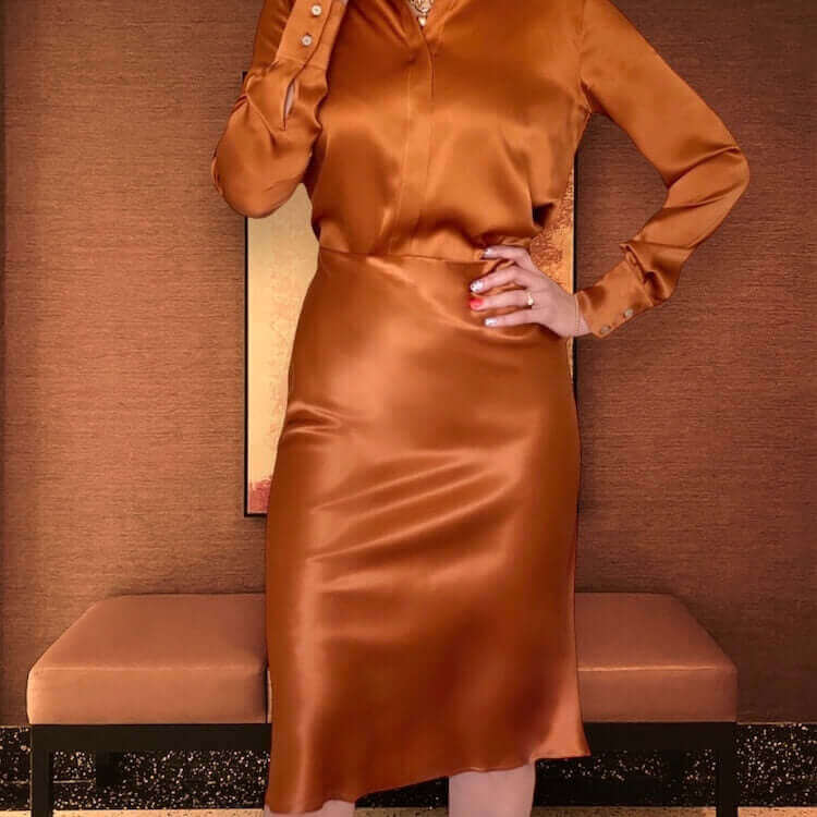 50% discount - Silk Skirt Colour: Bronze Size: S buy in Switzerland Pure Swiss Boutique