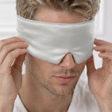 Masque de sommeil en soie pour homme (Argent)
