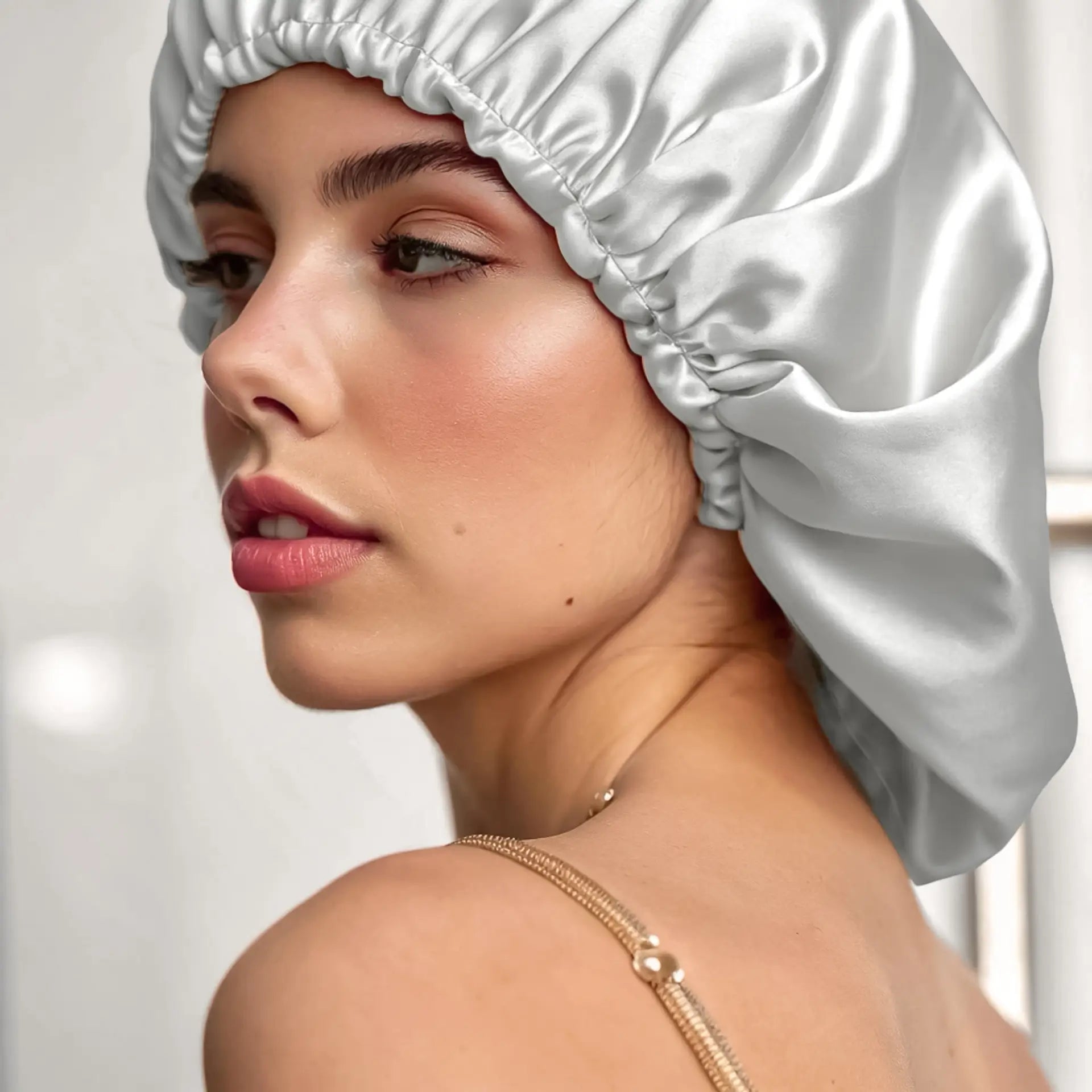 Sleep Bonnet for Curly Hair (Silver Grey) % Sale % Gentle Silk Care for Your Curls | psboutique.ch
