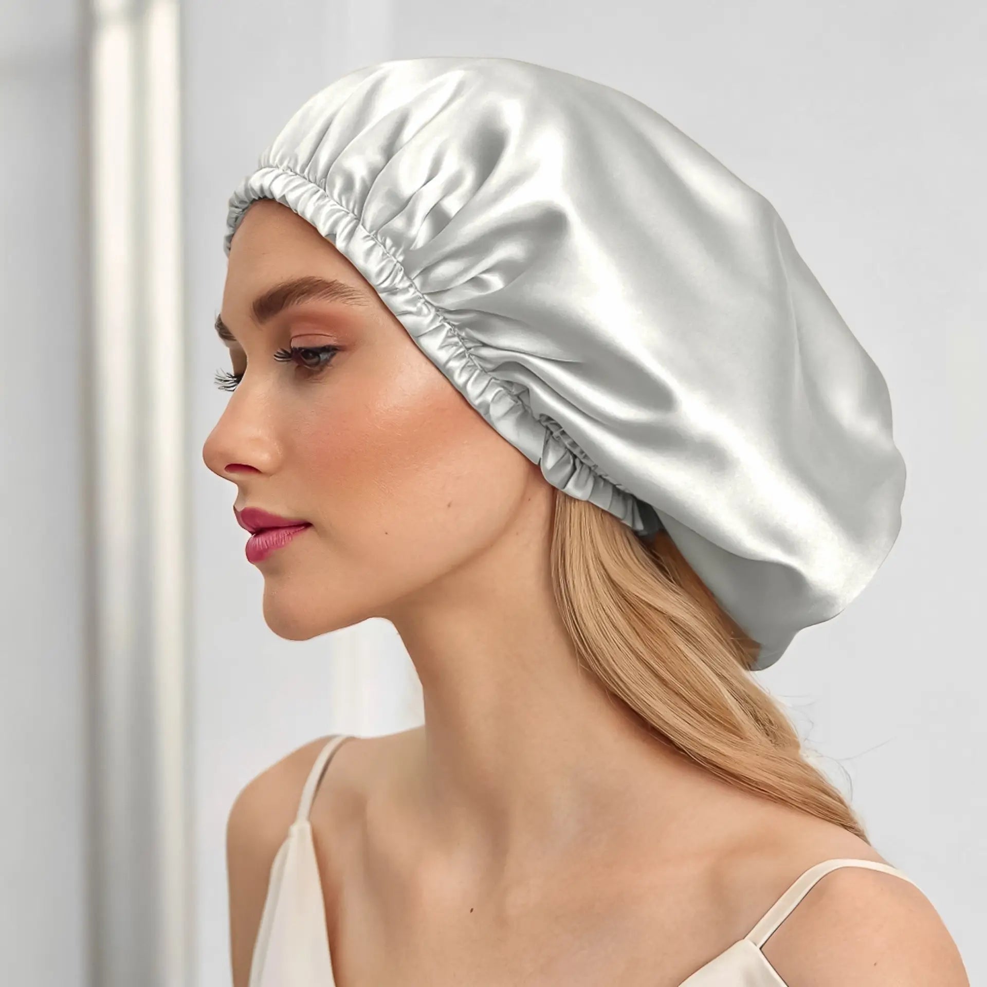 Sleep Bonnet for Curly Hair (Silver Grey) % Sale % Gentle Silk Care for Your Curls | psboutique.ch