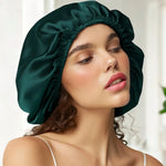 Sleep Bonnet (Dark Green) Pure Silk - Breathable & Made for Voluminous Hair | psboutique.ch