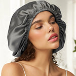 Sleep Cap for Curly Hair (Dark Grey) Silk Comfort for Defined, Hydrated Curls | psboutique.ch