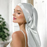 Sleep Cap (Silver Grey) Long Silk Bonnet for Smooth, Frizz-Free Hair | psboutique.ch