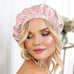Sleeping Silk Cap (Pink) Lightweight Silk Bonnet with Ties | Swiss Boutique | psboutique.ch