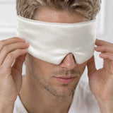 Maschera per dormire in seta per uomo (Bianco Avorio)