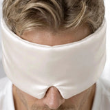 Maschera per dormire in seta per uomo (Bianco Avorio)
