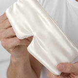 Maschera per dormire in seta per uomo (Bianco Avorio)