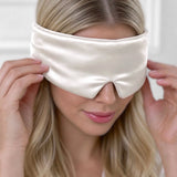 Maschera per dormire in seta (Bianco Avorio)