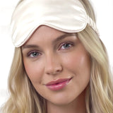 Masque yeux en soie (Blanc Ivoire)